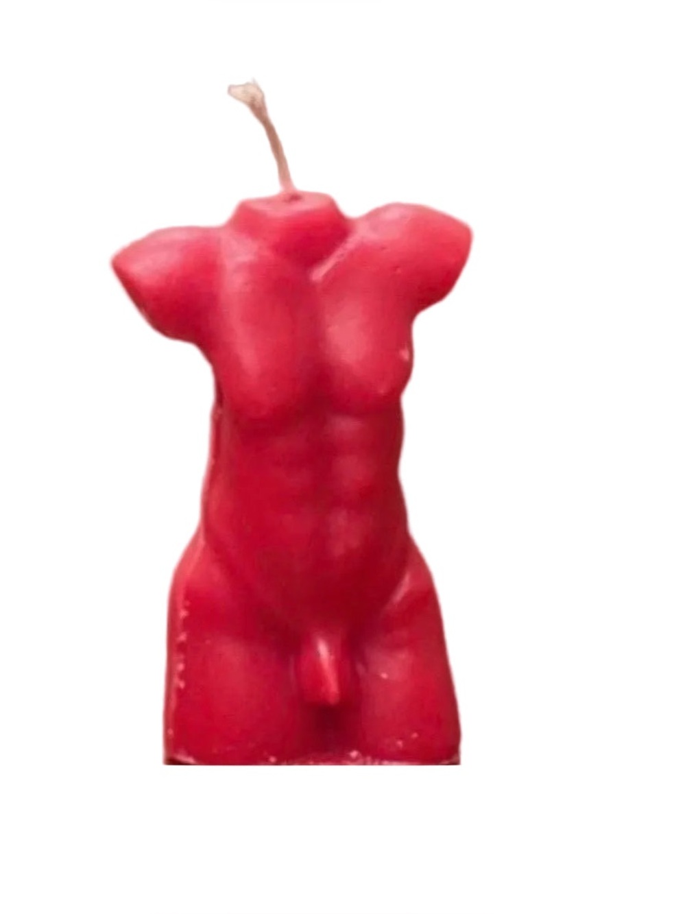 Red Male Torso Candle